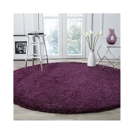Safavieh 6 Ft.-7 In. X 6 Ft.-7 In. Santa Monica Shag Power Loomed Round Area Rug, Purple SGN725-7373-7R